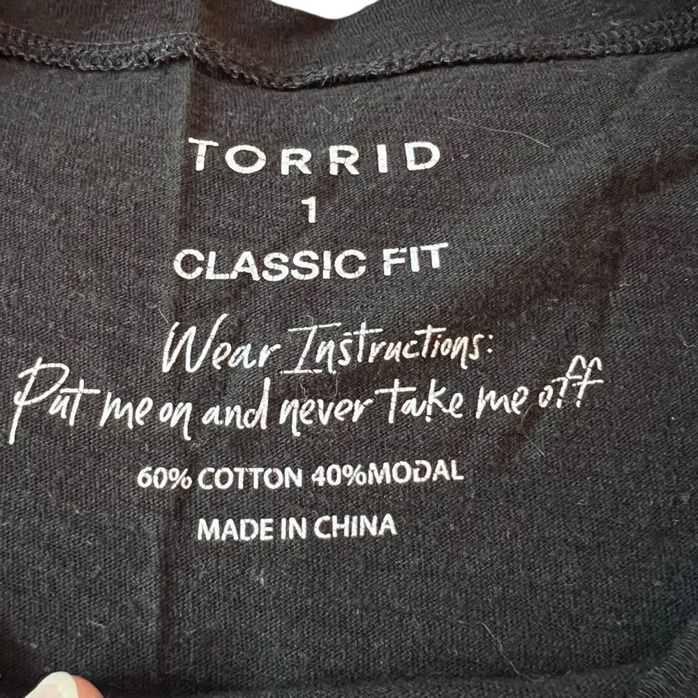 Torrid Black Sweet But Deadly Classic Fit Tee 1 - Picture 3 of 5